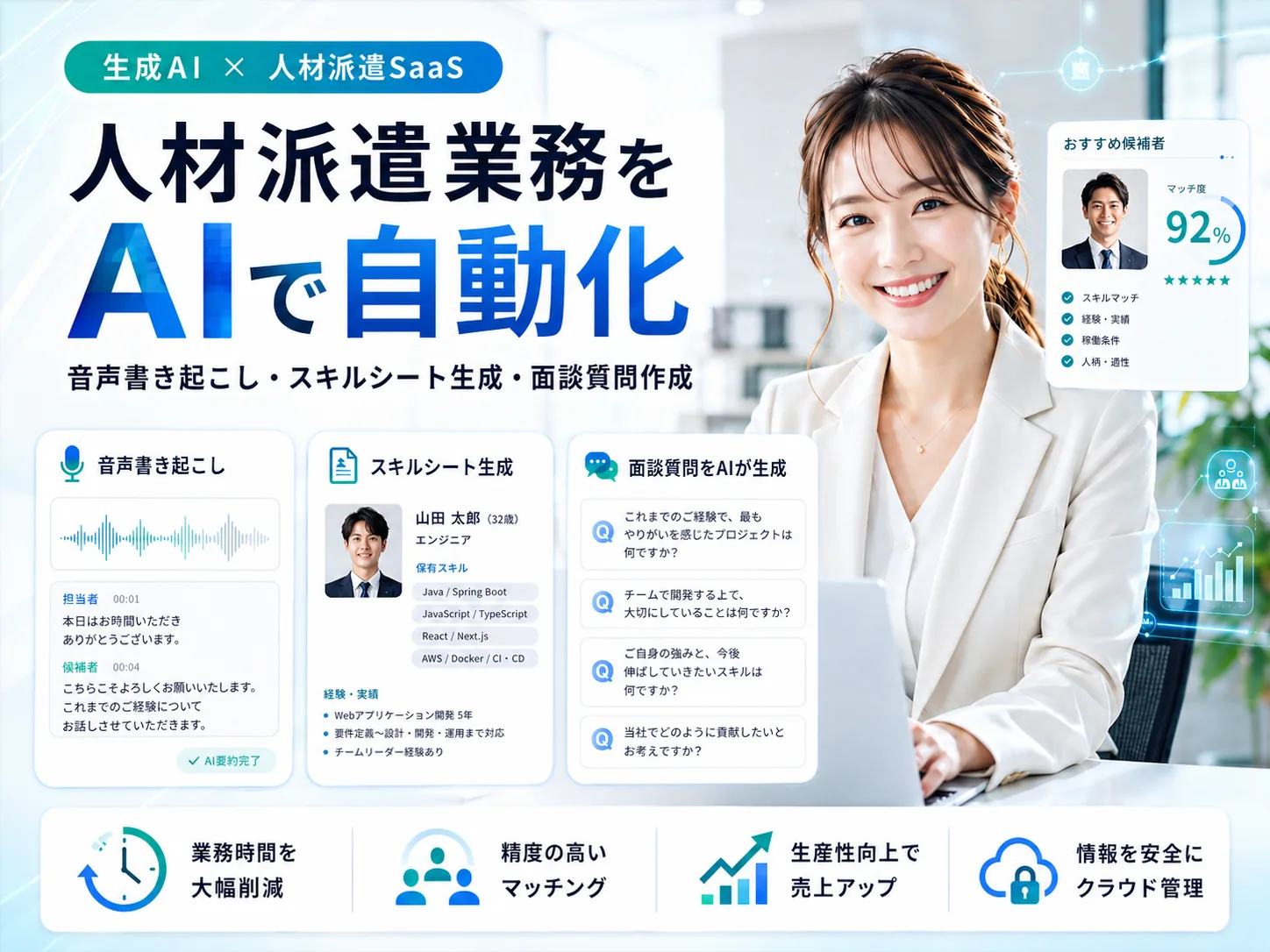 人材派遣会社向け AI業務自動化 SaaS