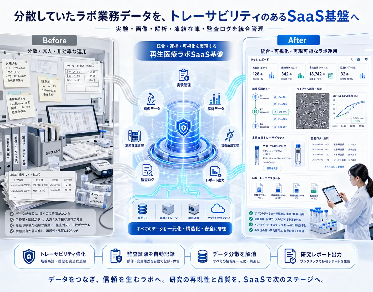 再生医療ラボ向け 細胞培養管理 SaaS — 画面イメージ 5