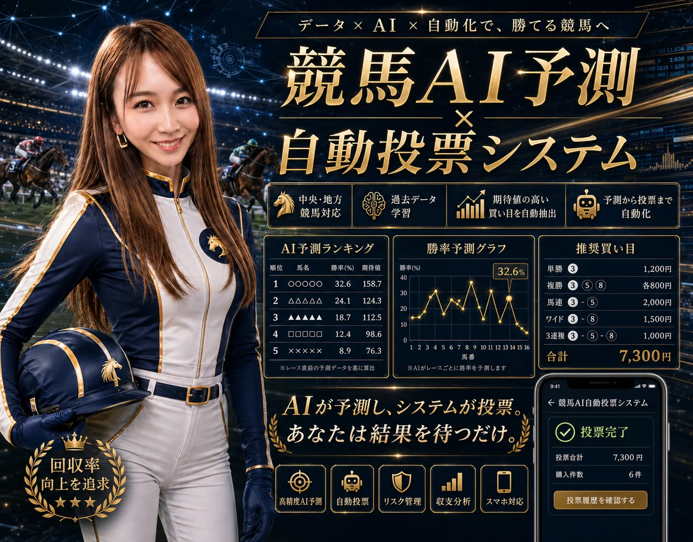 中央・地方競馬対応 AI予測・自動投票アプリ — 画面イメージ 1